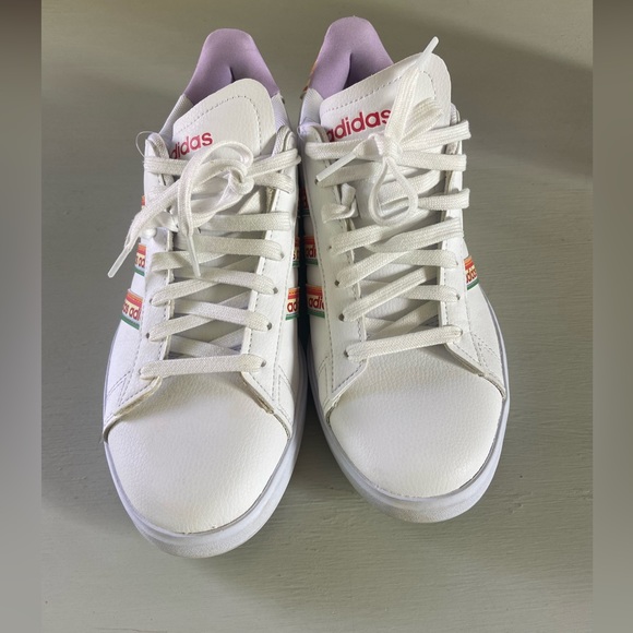 EUC Adidas x Farm Rio Grand Court 2.0 Footwear White - Picture 2 of 7